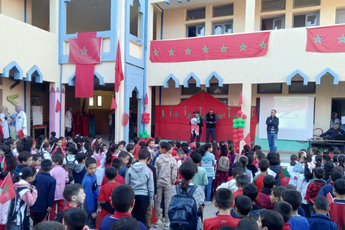 مدرسة مولاي عبد الله الشريف بتاهلة تحتفل بالذكرى الخمسين للمسيرة الخضراء 