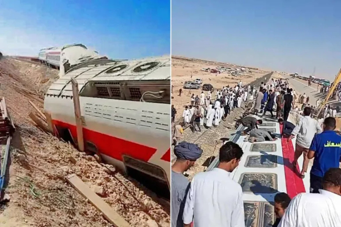 مصر 3 قتلى وأكثر من 100 جريح في حادث قطار غرب مدينة الضبعة مصر 3 قتلى وأكثر من 100 جريح في حادث قطار غرب مدينة الضبعة