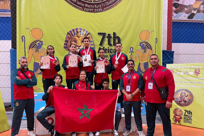المنتخب المغربي يتألق في افتتاح بطولة إفريقيا للناشئين للووشو كونغ فو ويحصد خمس ميداليات بالقاهرة